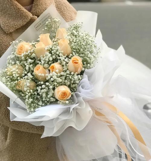 20支香槟玫瑰花束搭配什么好看图片简单