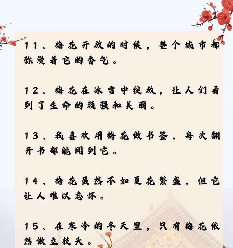 梅花的介绍要点是什么？